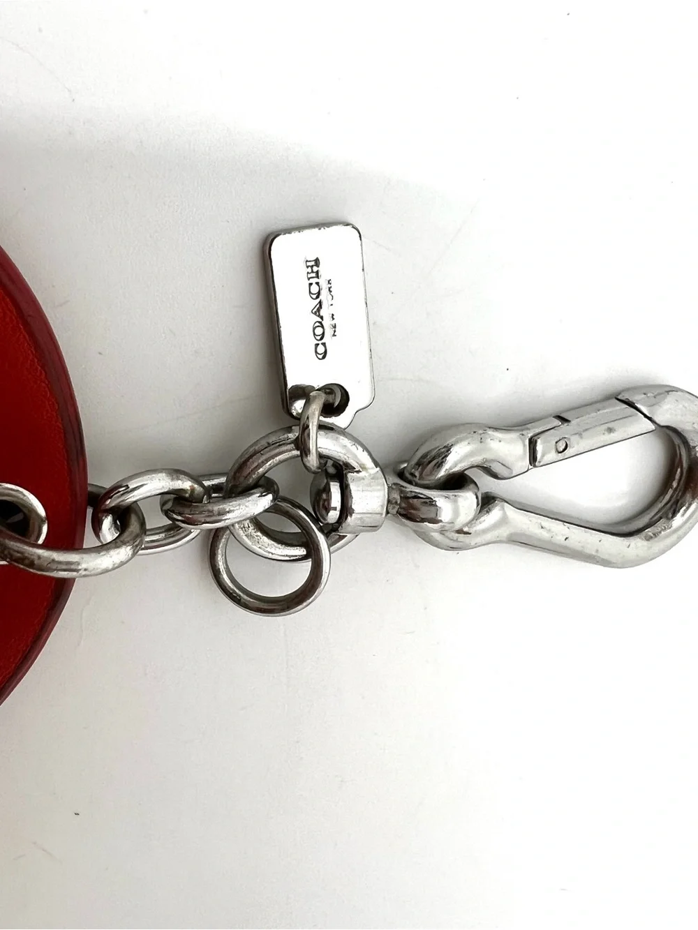Coach Leather Winky Emoji Bag Charm Keychain F65831
